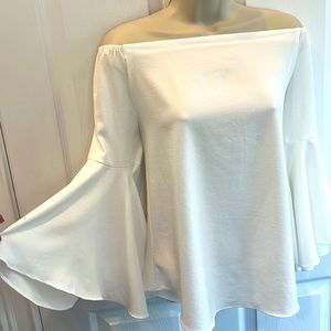 Butterfly Sleeve White Off the Shoulder Blouse